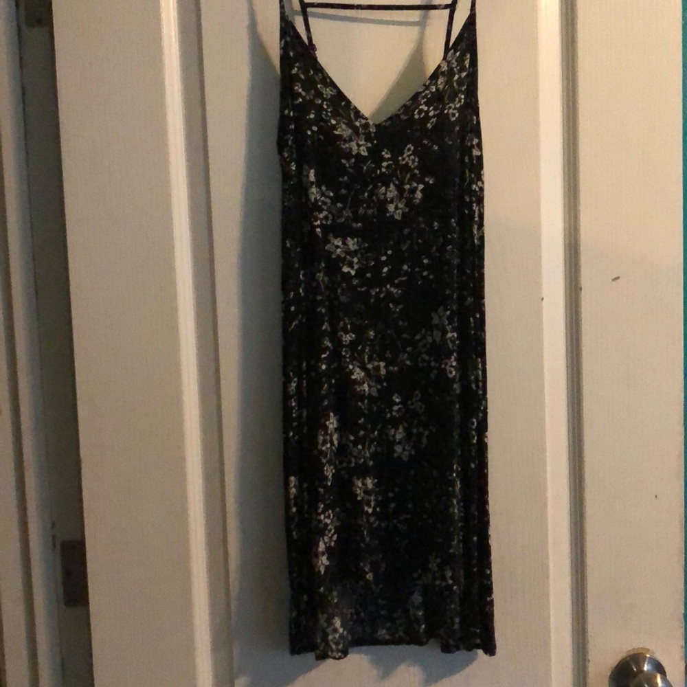Black dress with white flowers